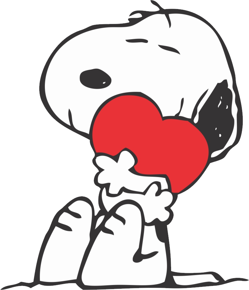 Snoopy hugging a heart